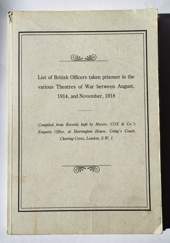 List of British Officers Taken Prisoner front cover