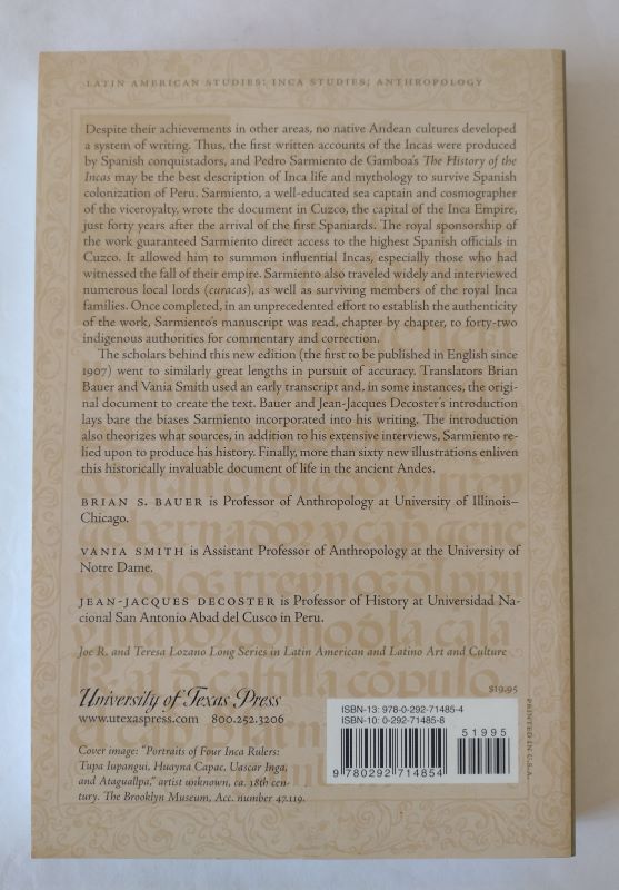 History of the Incas back cover