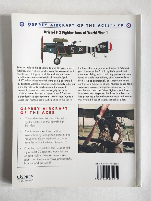Bristol F2 Fighter Aces of World War I back cover