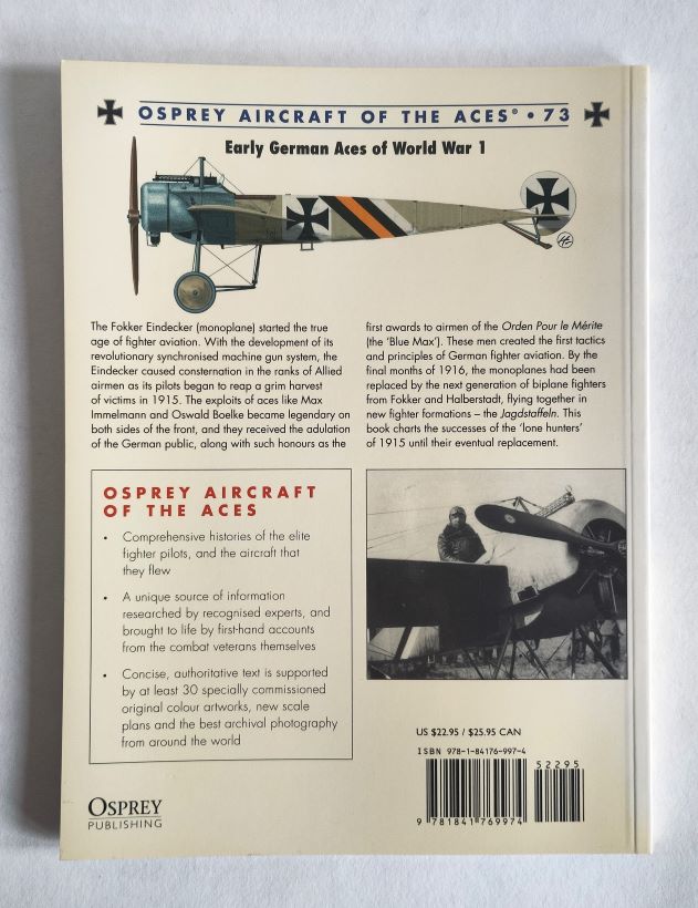 Early German Aces of World War I back cover