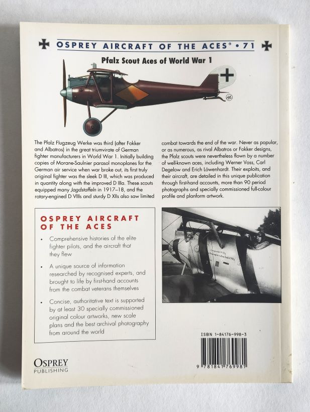Pfalz Scout Aces of World War 1 back cover