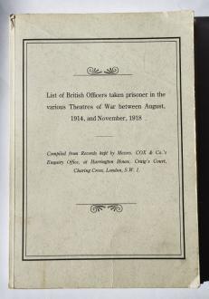 List of British Officers Taken Prisoner front cover